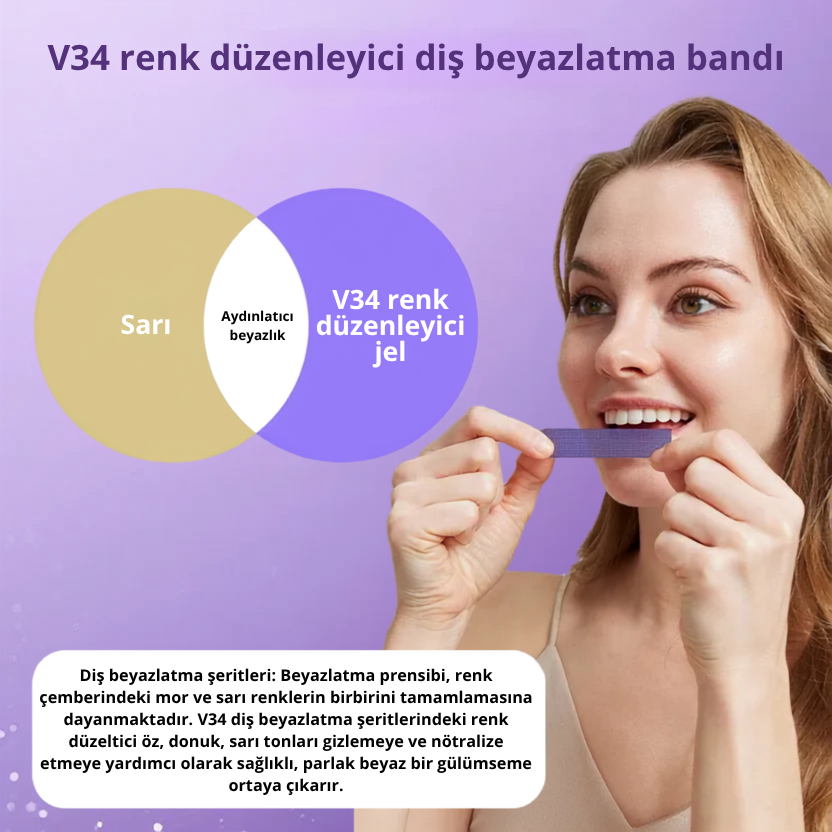 Violura V34 Mor Diş Beyazlatma Bandı